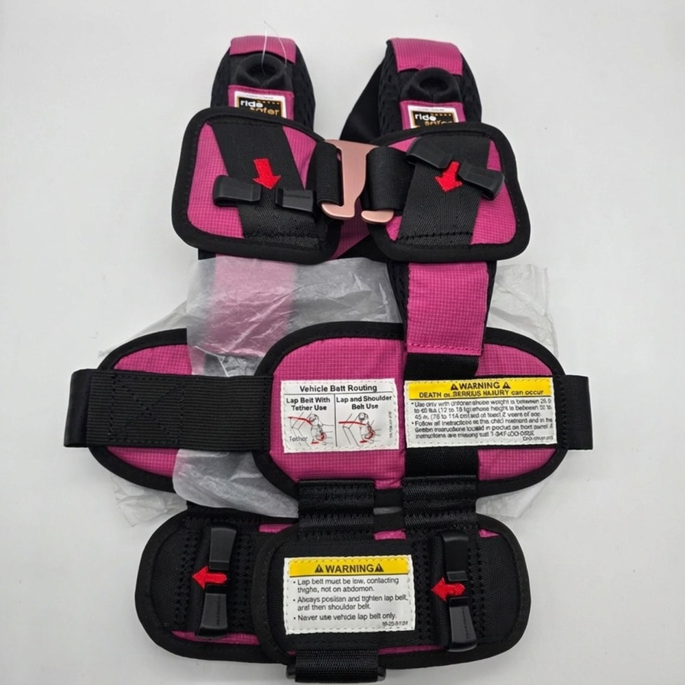 RideSafer Travel Vest XS Pink Portable Car Seat 26.5-40 lb Lightweight Compact